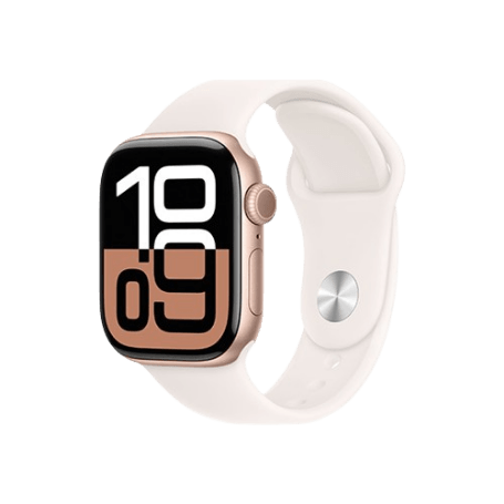 Apple Watch Series 10 GPS 42mm Rose Gold Aluminum Case With Light Blush SB MWWH3 S/M