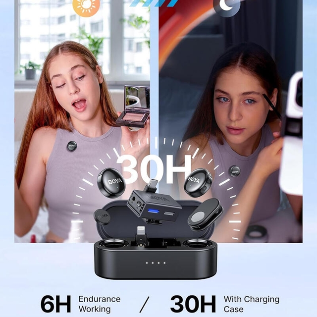 BOYA BOYALINK 3-01 AI-Powered Button-Sized Wireless Microphone Black
