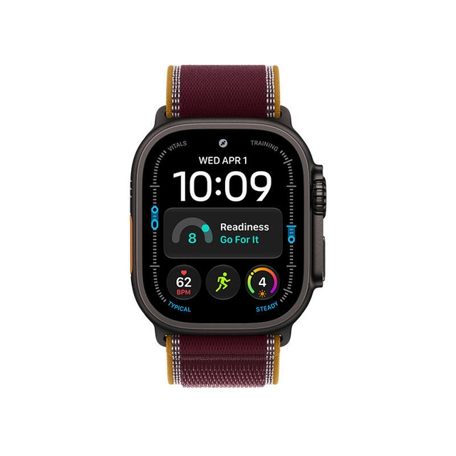 Apple Watch Ultra 4 GPS 49mm Black Titanium Case with Burgundy Trail Loop