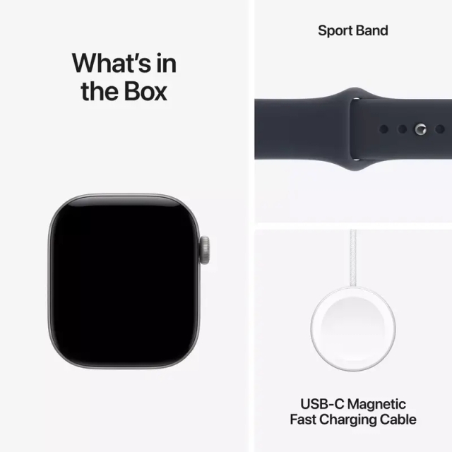Apple Watch Series 12 GPS 42mm Space Grey Aluminium Case with Navy Blue Sport Band