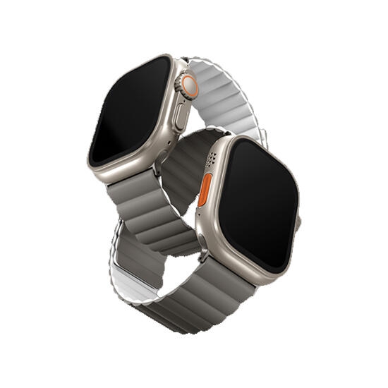 Uniq Revix Reversible Magnetic Apple Watch Strap 49/45/44/42Mm Ash Grey /Dove White