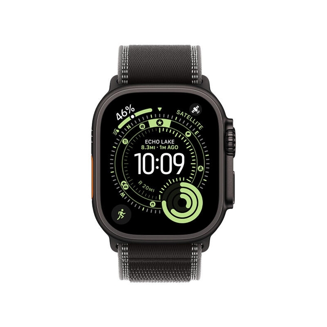 Apple Watch Ultra 3 49mm Black Titanium Case With Black/Charcoal Trail Loop MF1H4 M/L