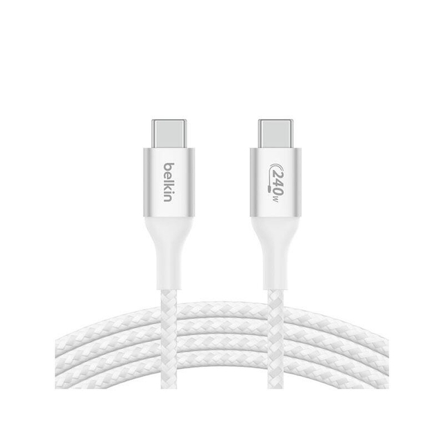 Belkin 240W Braided C-C CABLE 2M CAB015bt2MWH White