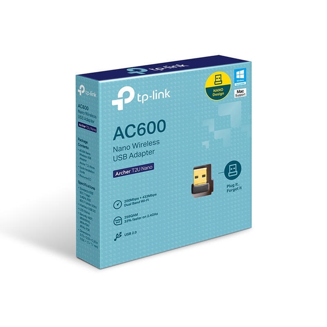 TP-Link AC600 Dual Band Archer T2U Nano Black