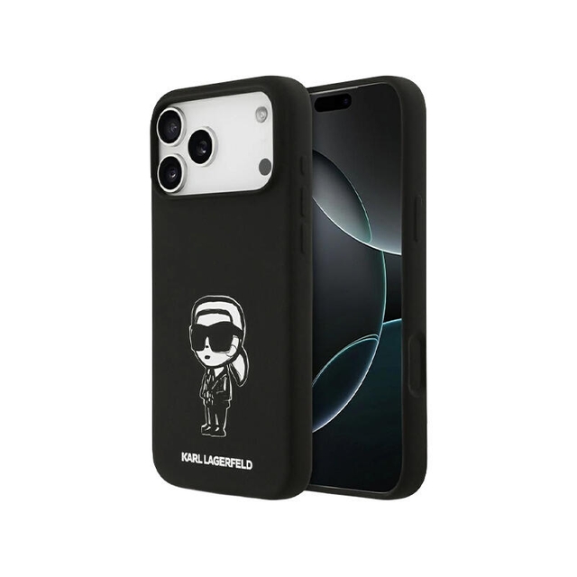 Karl Lagerfeld Hc Magsafe Silicone W/ Kl Sketch Logo Iphone 17 Pro Max KLHMP17XSKIGROK Black