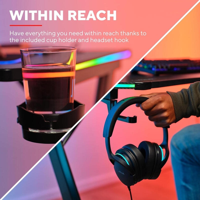 Trust Luminus RGB Gaming Desk GXT709 Black
