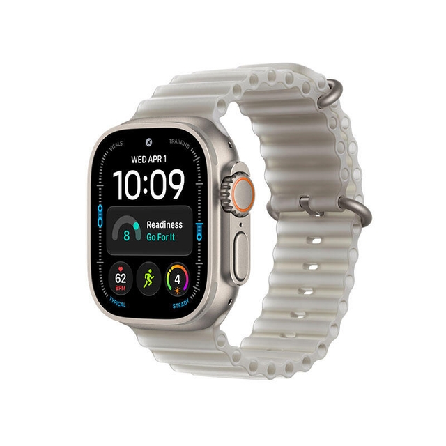 Apple Watch Ultra 4 GPS 49mm Natural Titanium Case with Translucent Grey Ocean Band