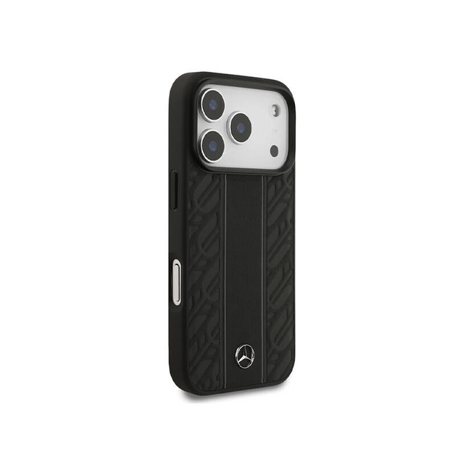 Mercedes-Benz HC Magsafe Leather Laurel Leaves And Stripes Iphone 17 Pro MEHMP17L25RLDLKH Black