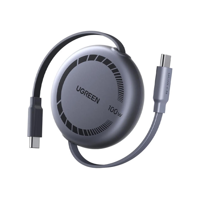 Ugreen Type-c to Type-c 100W PD Fast Charging Retractable Cable 65905 Grey/Black