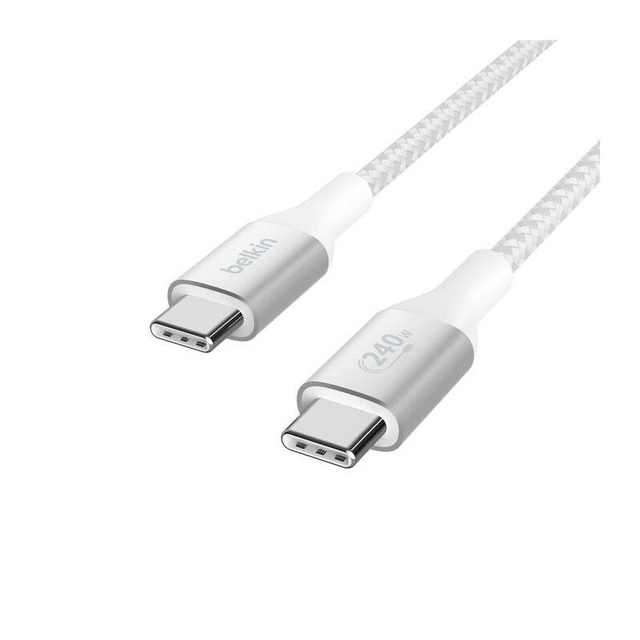 Belkin 240W Braided C-C CABLE 2M CAB015bt2MWH White