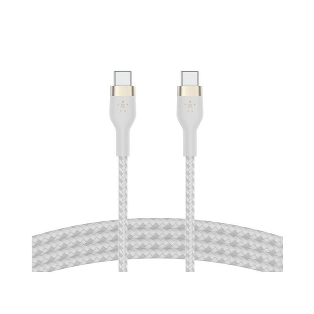 Belkin BoostCharge PRO Flex USB-C to USB-C Braided Silicone Cable 1M CAB011bt1MWH White