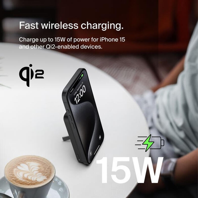 Belkin Magnetic Wireless Power Bank Qi2 15W 5000mAh With Stand BPD006BTBK Black
