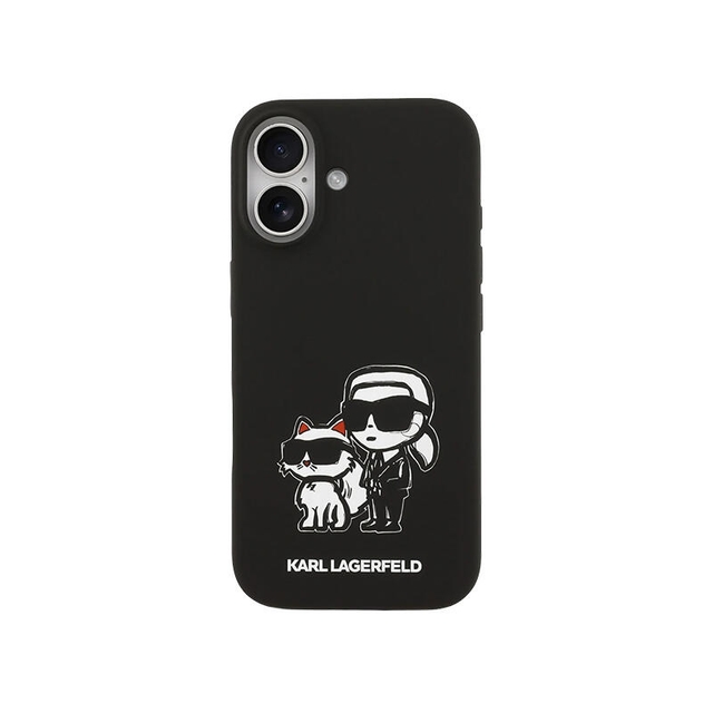 Karl Lagerfeld Hc Magsafe Silicone W/ K&C Sketch Logo  Iphone 17 KLHMP17SSKCGRGOK Black