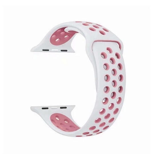 Sport Band With Hole For Apple Watches Series 42/44/45mm L White/Pink
