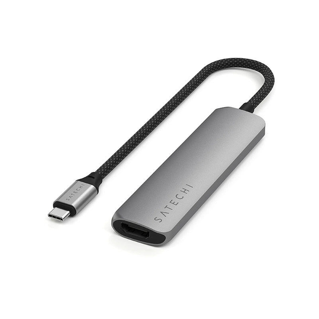 SATECHI 4-in-1 USB-C Slim Multiport Adapter 4K Space Grey