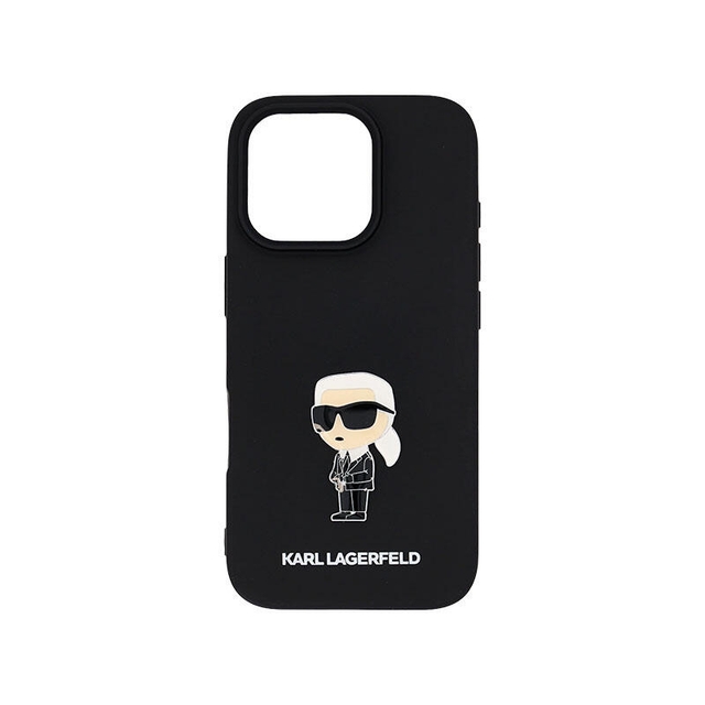 Karl Lagerfeld TPU Silicone Ikonik Hard Case iPhone 16 Pro KLOHCP16LSNIKBCK Black