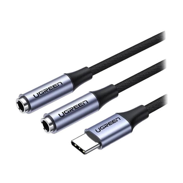 Ugreen USB-C Male to 2x 3.5mm Female Audio Cable 25cm 30732 Space Grey