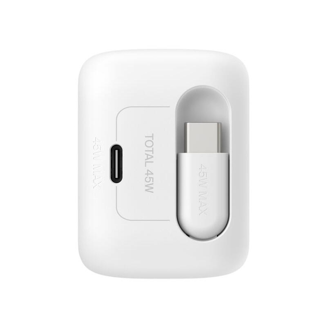Belkin 45w USB-C With Retractable USB-C Wall Charger WCH023kqWH White