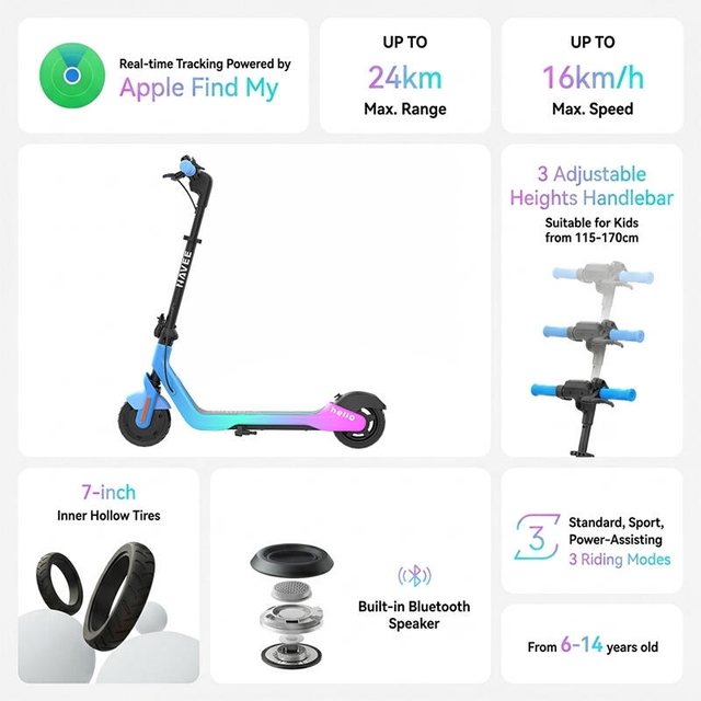 Navee Kids Electric Scooter K100 Max Blue