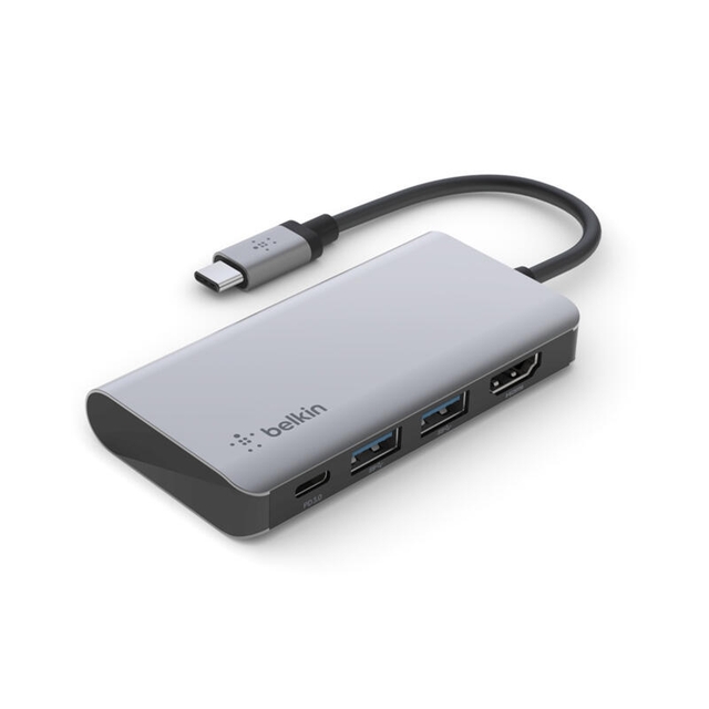 Belkin USB-C 4-in-1 Multiport Adapter AVC006btSGY Grey