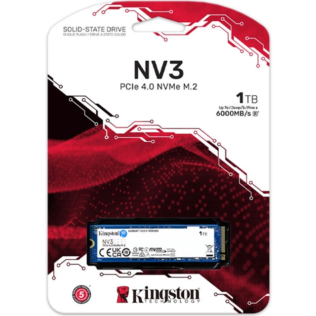 Kingston SSD NVMe 1000G NV3 M.2 SNV3S/1000G Black