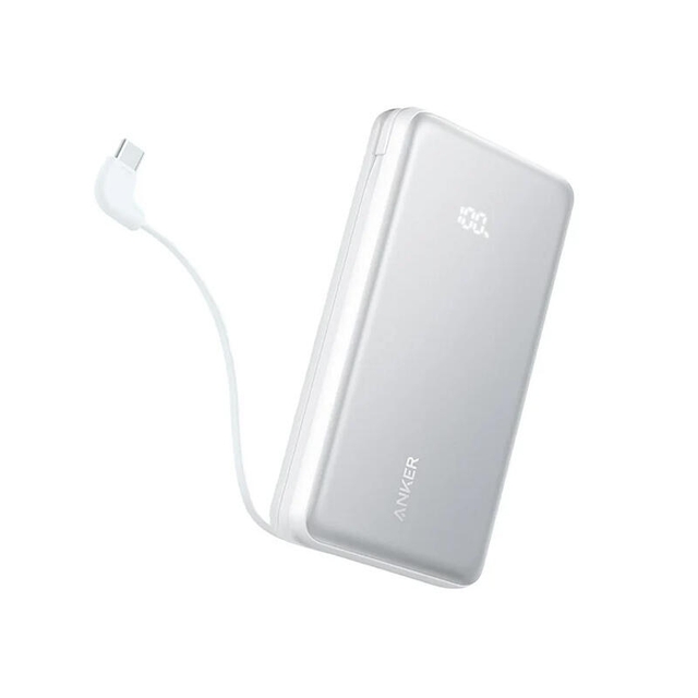 Anker Zolo Power Bank 20000mAh 22.5W Built-In Cable A110EH21 White