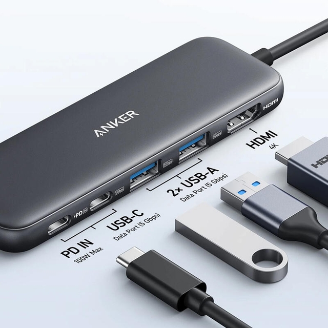 Anker 332 USB-C Hub 5in1 A8355H11 Black