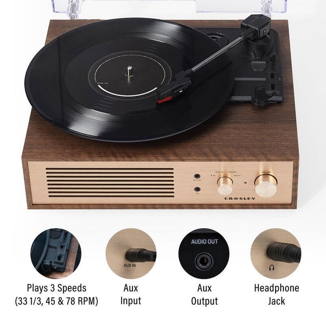 Crosley Miles Record Player Walnut