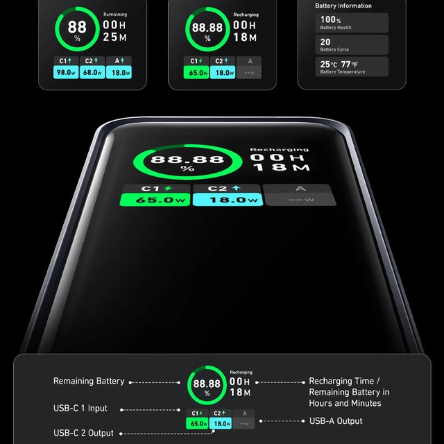 Anker Prime 200W Power Bank 20000mAh A1336011 Black