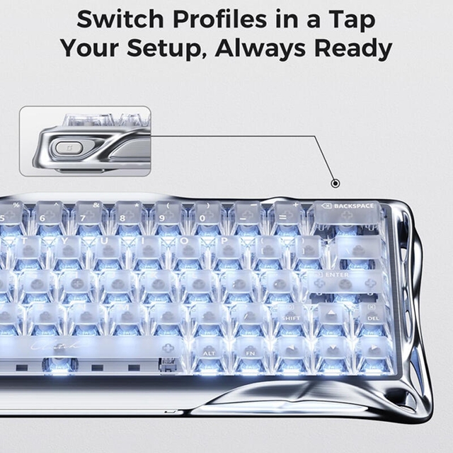 GravaStar Gaming Keyboard Mercury V60 Pro 60keys UFO Magnetic 8K GSV60PRO_XTAL_S_SLV Sliver Frost