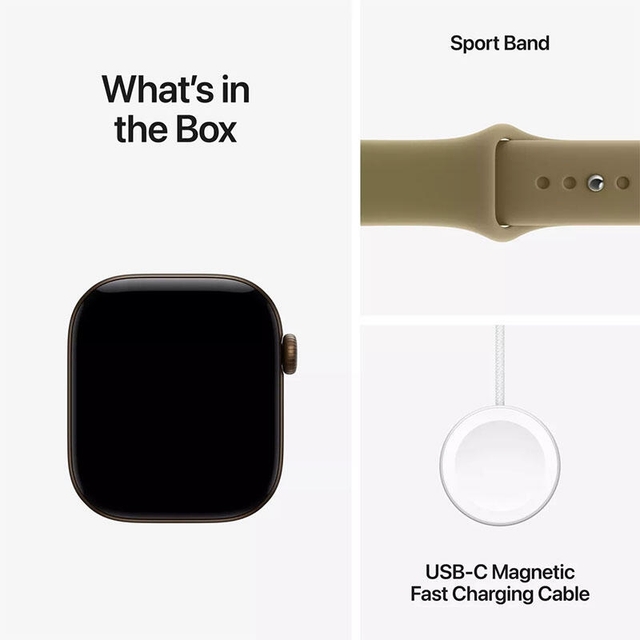 Apple Watch Series 12 GPS 42mm Dark Bronze Aluminium Case with Olive Sport Band
