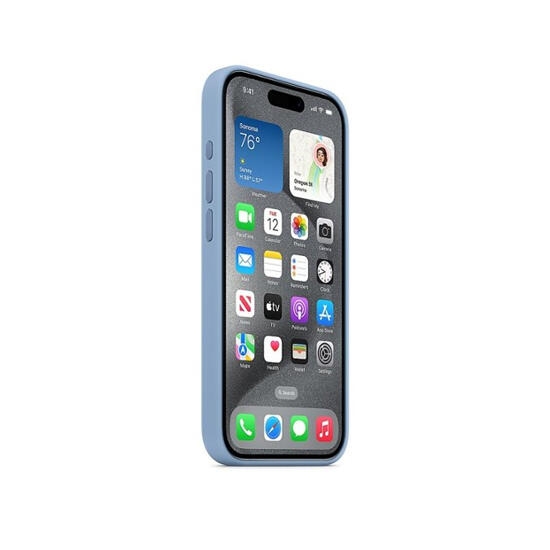 Apple iPhone 15 Pro Silicone Case with MagSafe Winter Blue