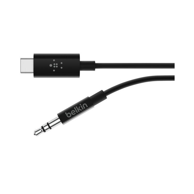 Belkin RockStar 3.5mm Audio Cable With USB-C Connector F7U079bt03-BLK Black