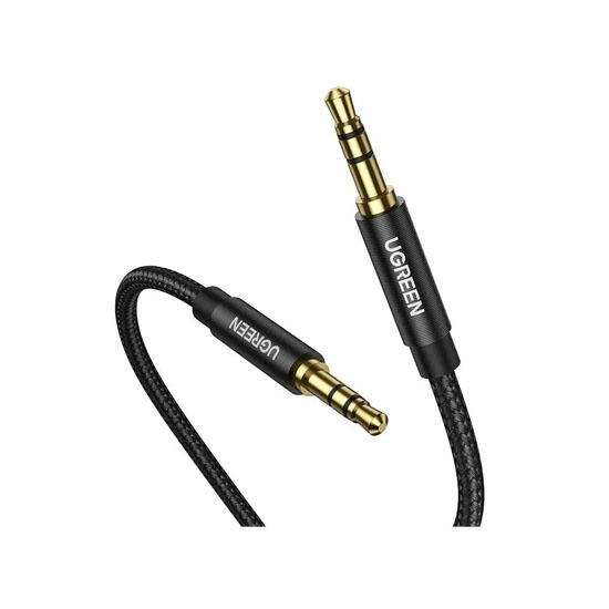 Ugreen 3.5mm Male to 3.5mm Male Cable Gold Plated Metal Case with Braid 1m 50361 Black