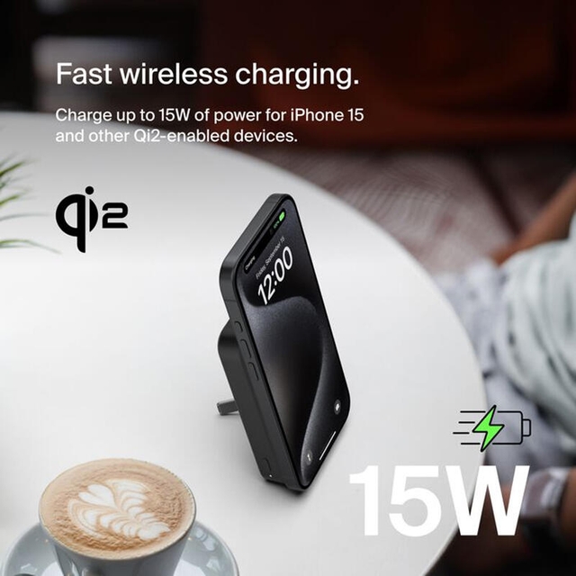 Belkin Magnetic Wireless Power Bank Qi2 15W 8000mAh With Stand BPD007BTBK Black