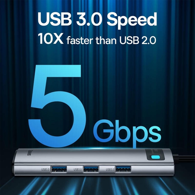 Baseus Metal Gleam Series 8-in-1 Multifunctional Type-C HUB Docking Station CAHUB-CV0G Grey