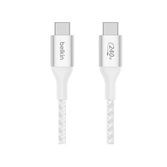 Belkin 240W Braided C-C CABLE 1M CAB015BT1MWH White