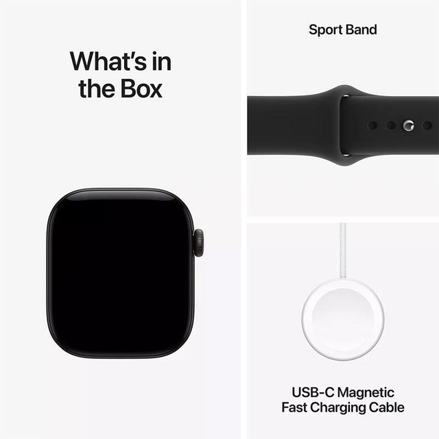 Apple Watch Series 12 GPS 42mm Black Aluminium Case with Black Sport Band MJEC4 M/L