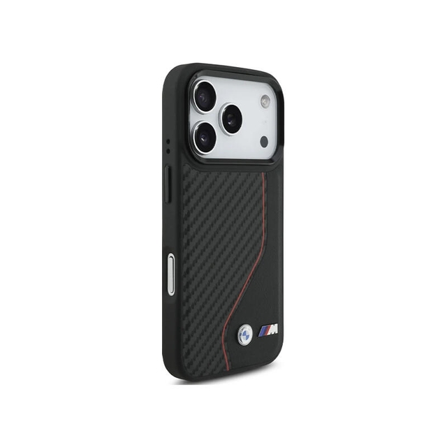 BMW HC M Magsafe PU Carbon Line & Logo Iphone 17 Pro BMHMP17L25PCCSCKR Red
