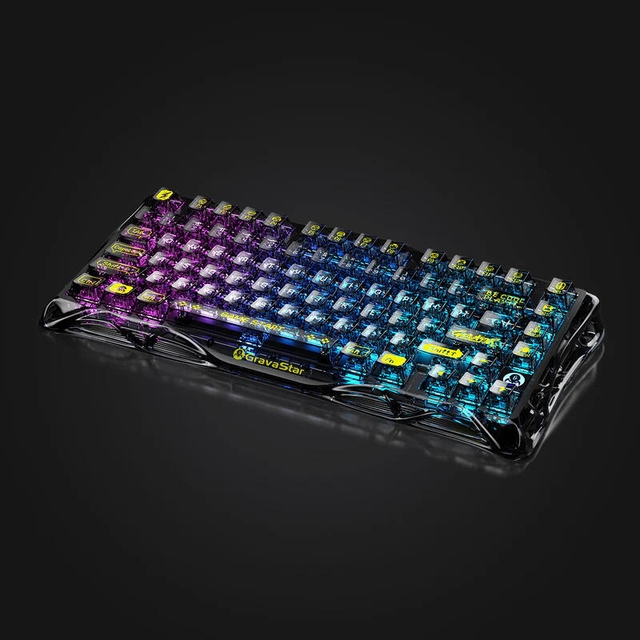 GravaStar Gaming Keyboard Mercury K1 Lite 75% Wireless Mechanical Transparent Black