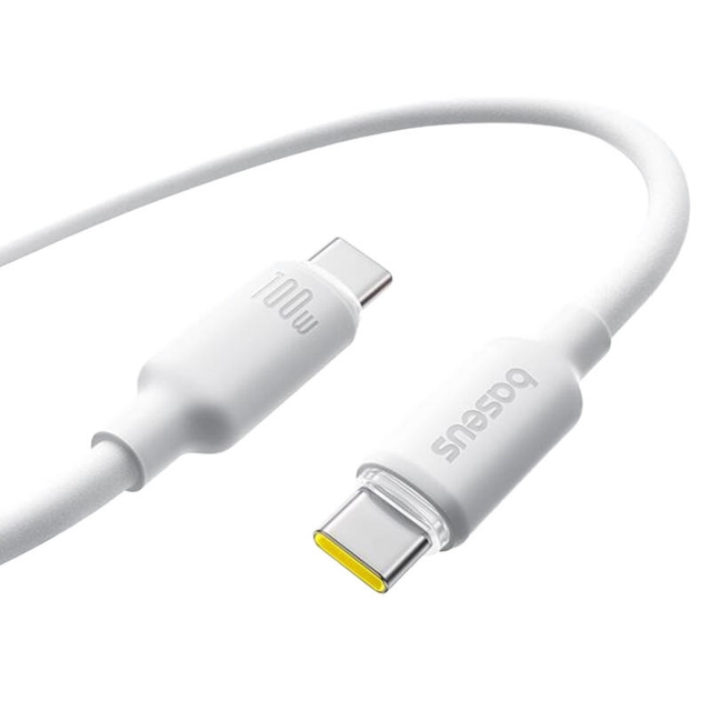 Baseus Foamed Silicone Fast Charging Data Cable USB-C to USB-C 100W 2m E0426705 Moon White