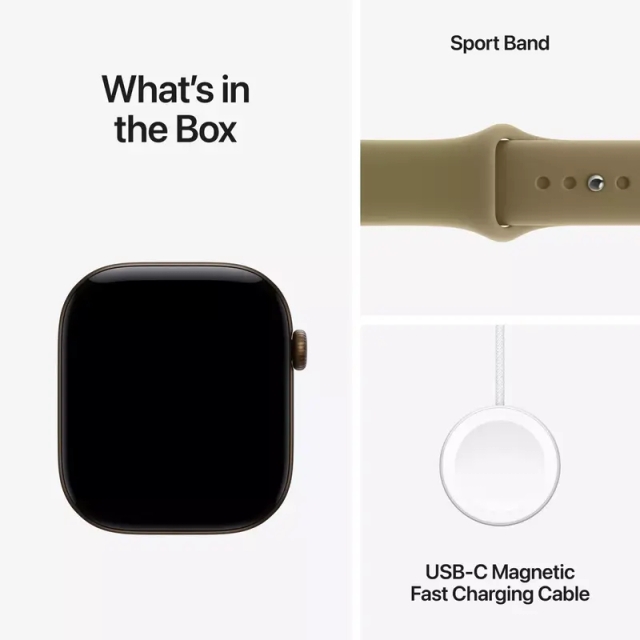 Apple Watch Series 12 GPS 46mm Dark Bronze Aluminium Case with Olive Sport Band