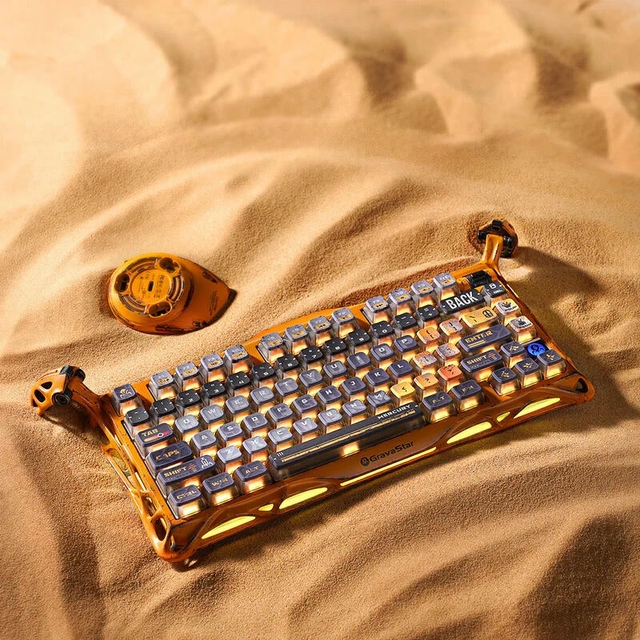 GravaStar Gaming Keyboard Special Edition Mercury K1 Pro 75% Wireless Mechanical Battle Worn Yellow