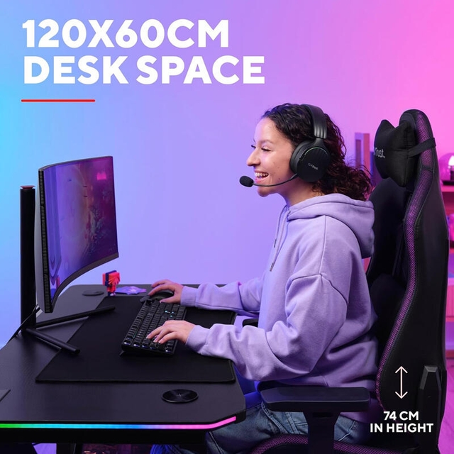 Trust Luminus Pro RGB Gaming Desk GXT710 Black