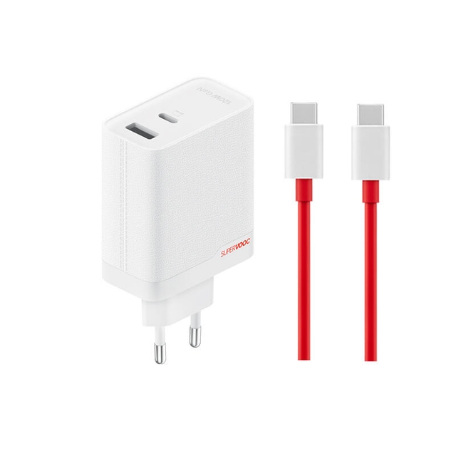 OnePlus Supervooc 120W Dual Ports GaN Power Adapter Kit White