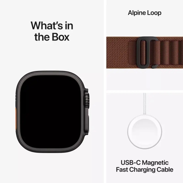 Apple Watch Ultra 4 GPS 49mm Black Titanium Case with Burgundy Alpine Loop