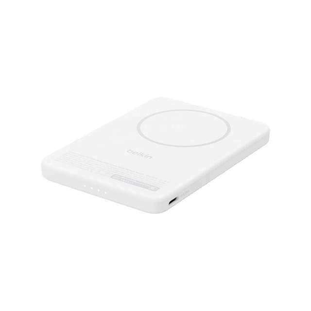 Belkin Slim Magnetic Wireless Power Bank Qi2 15W 5000mAh With Stand BPD011HQWH White