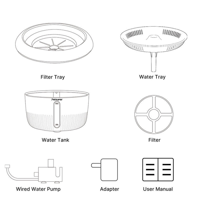 Petsuper Smart Pet Drinking Fountain PW02 White