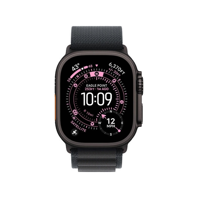 Apple Watch Ultra 3 49mm Black Titanium Case With Black Alpine Loop MF0V4 M