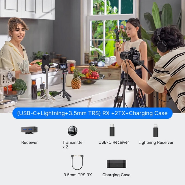 BOYA BOYALINK 3-01 AI-Powered Button-Sized Wireless Microphone Black